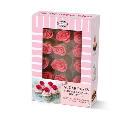 Sugar Roses for Cake & Cupcake Decoration Neon Pink 120 gms