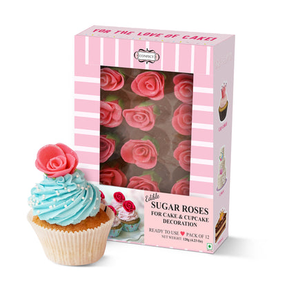 Sugar Roses for Cake & Cupcake Decoration Neon Pink 120 gms