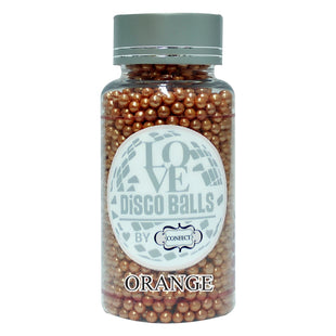 Orange Disco Balls Sprinkles 5 MM 120 Gms