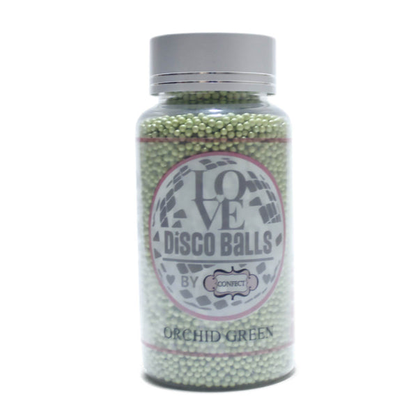 Orchid Green Disco Balls Sprinkles 2 MM 120 Gms