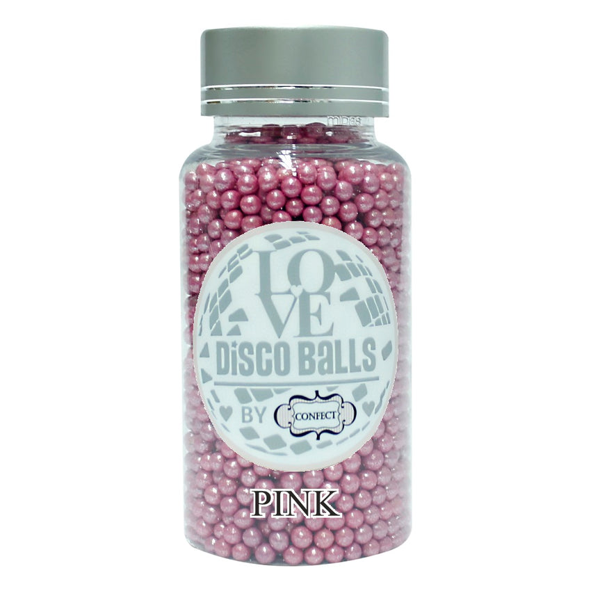 Pink Disco Balls Sprinkles 3 MM 120 Gms