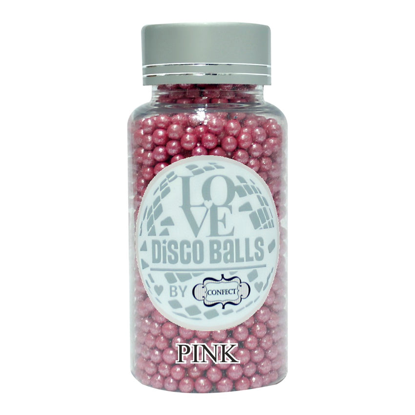 Pink Disco Balls Sprinkles 4 MM 120 Gms