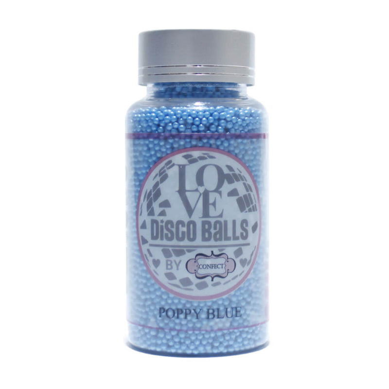 Poppy Blue Disco Balls Sprinkles 2 MM 120 Gms