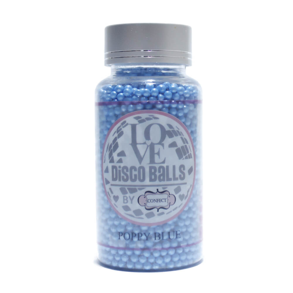Confect Poppy Blue Disco Balls Sprinkles 3 MM 120 Gms