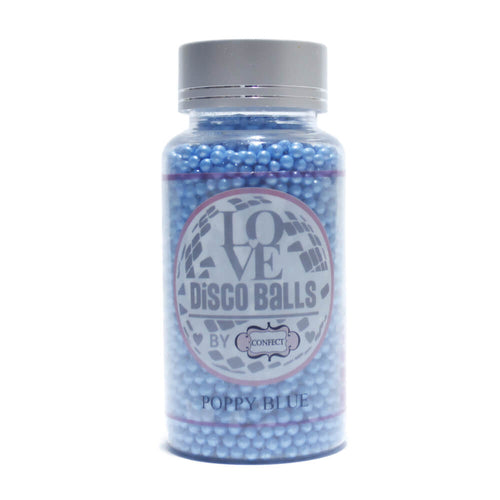 Poppy Blue Disco Balls Sprinkles 3 MM 120 Gms