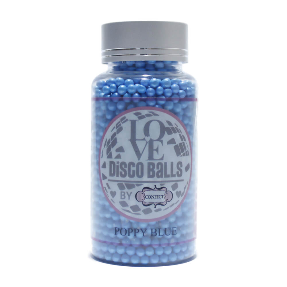 Confect Poppy Blue Disco Balls Sprinkles 4 MM 120 Gms