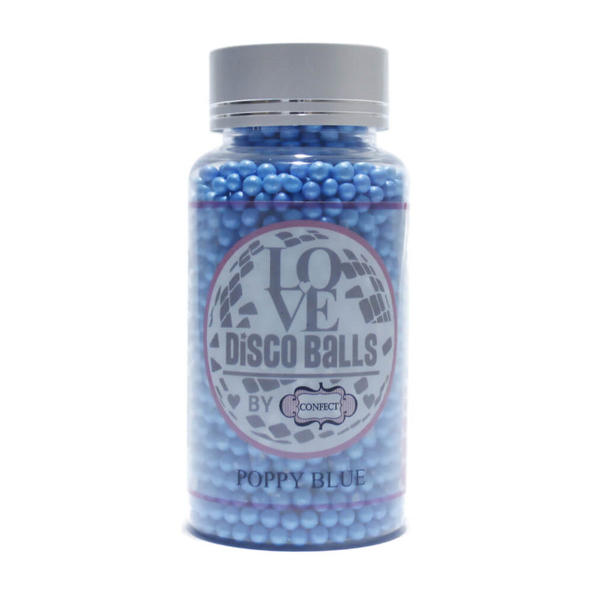 Poppy Blue Disco Balls Sprinkles 4 MM 120 Gms