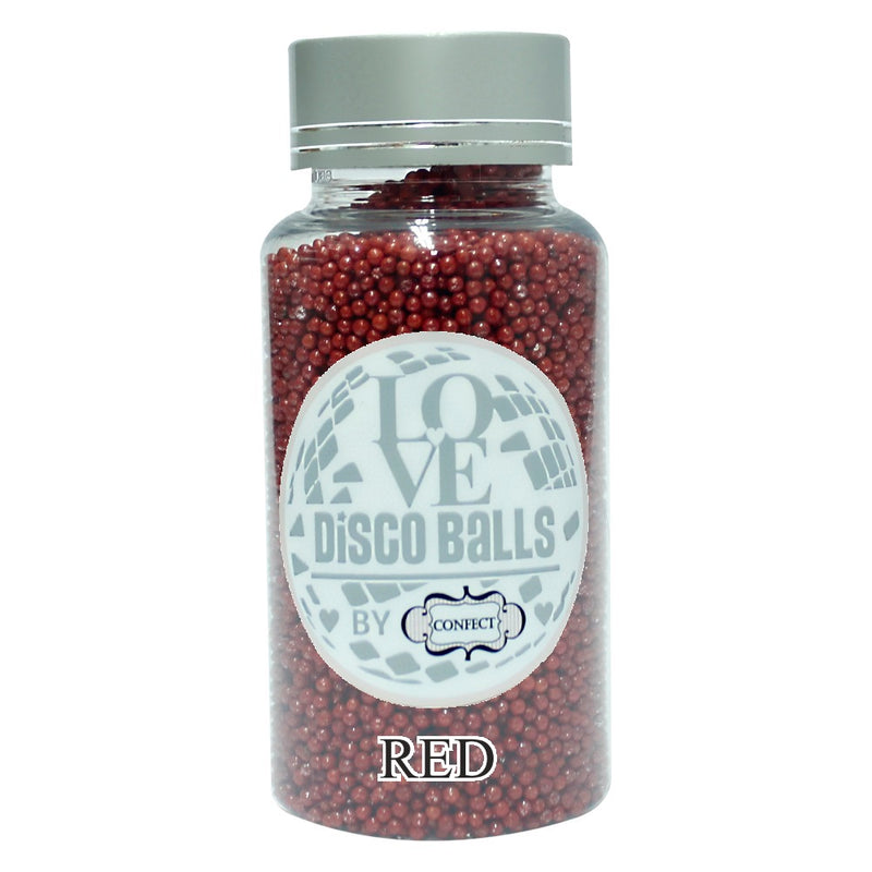 Red Disco Balls Sprinkles 2 MM 120 Gms