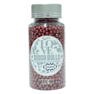 Red Disco Balls Sprinkles 3 MM 120 Gms
