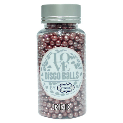 Confect Red Disco Balls Sprinkles 4 MM 120 Gms