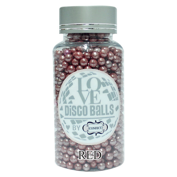 Red Disco Balls Sprinkles 6 MM 120 Gms