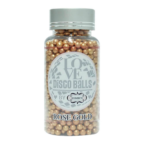 Rose Gold Disco Balls Sprinkles 6 MM 120 Gms