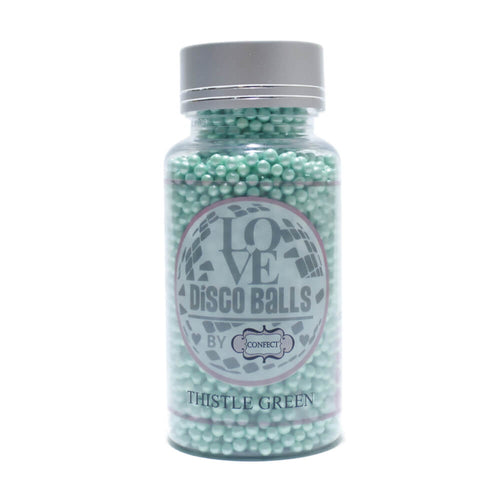 Thistle Green Disco Balls Sprinkles 2 MM 120 Gms