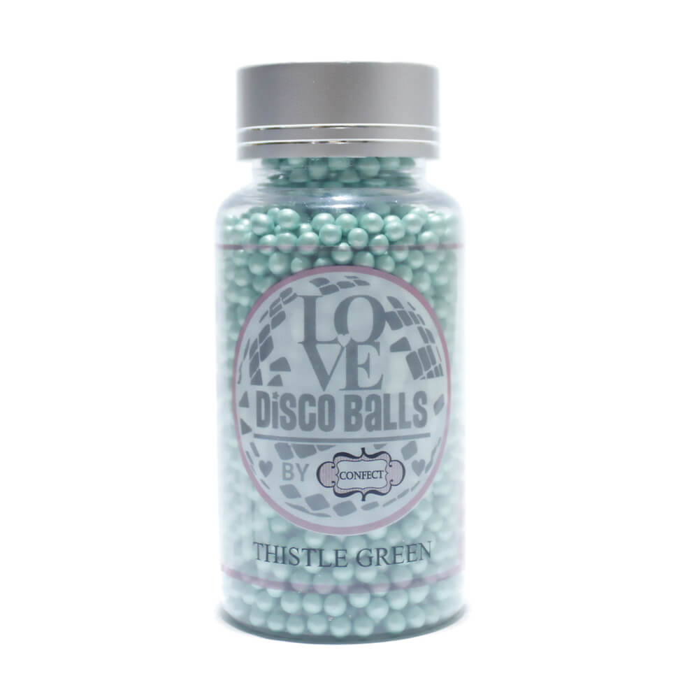 Confect Thistle Green Disco Balls Sprinkles 4 MM 120 Gms