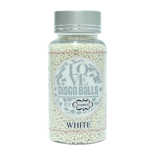 Confect White Disco Balls Sprinkles 2 MM 120 Gms