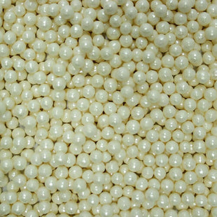 White Disco Balls Sprinkles 4 MM 120 Gms