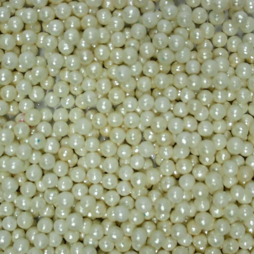 Confect White Disco Balls Sprinkles 6 MM 120 Gms