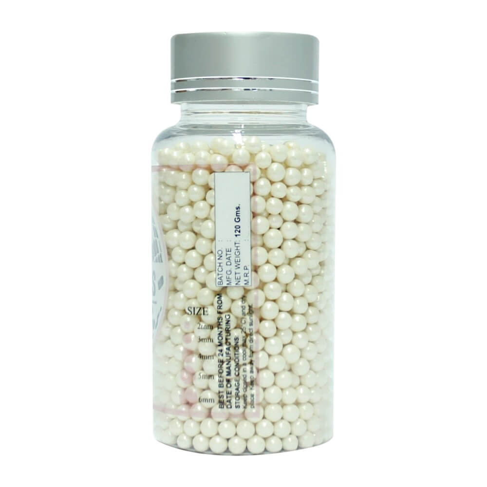 White Disco Balls Sprinkles 6 MM 120g