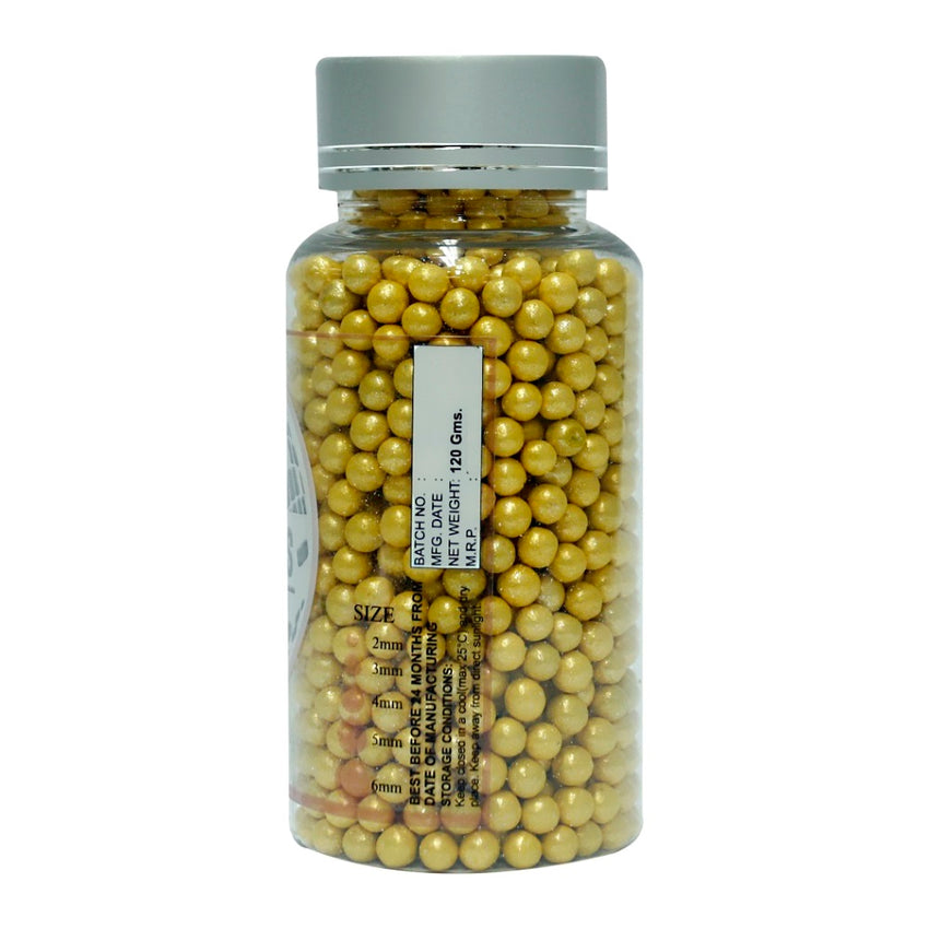 Yellow Disco Balls Sprinkles 3 MM 120 Gms