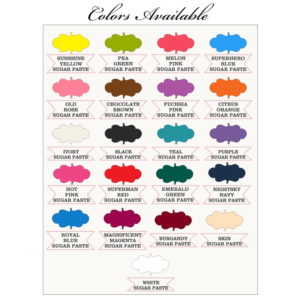 Sugarpaste Colors Available